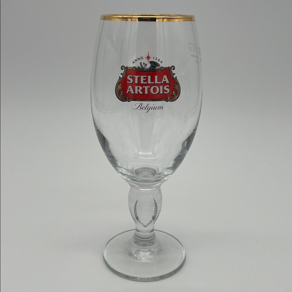 Stella Artois 33CL Gold Rimmed Beer Glasses Chalices Barware (Set of 4)